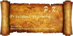 Privigyei Krizanta névjegykártya